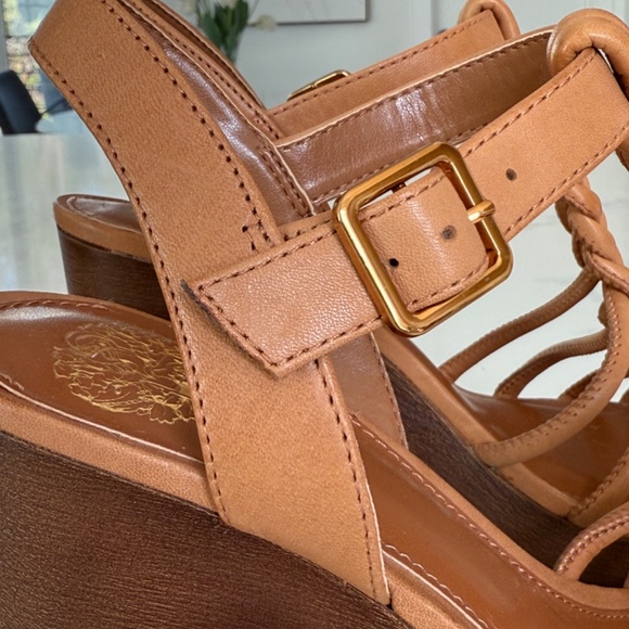 Vince Camuto Rohnlee Leather Platform Sandals in Cognac - Picture 6 of 9